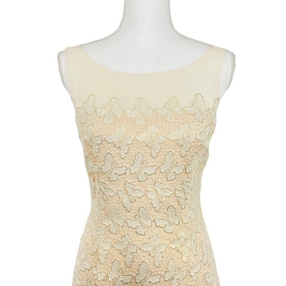 Lilly Pulitzer Fulton Dress Gold Metallic Papillon Lace - Picture 9 of 14